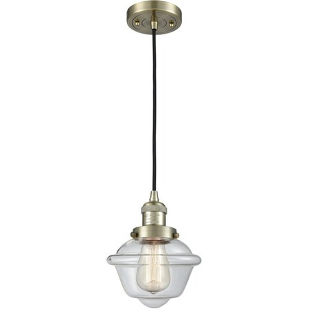 Innovations Lighting 1 Light Vintage Dimmable Led Small Oxford 8 Inch Mini Pendant, 699302 201C-AB-G532-LED